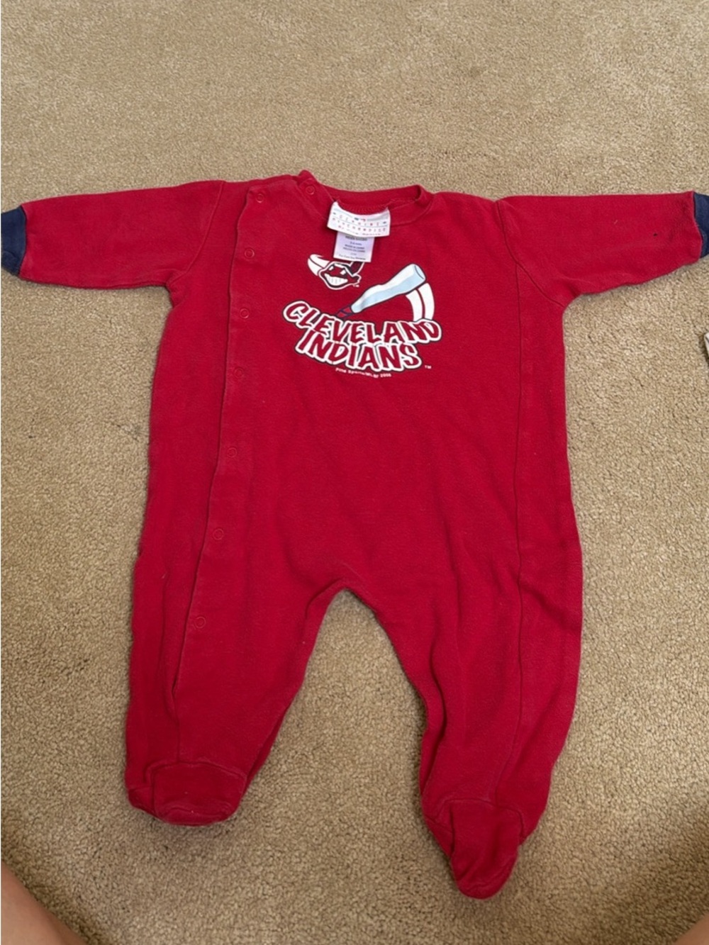 Vintage Cleveland Indians Baby Footie, 3-6 months